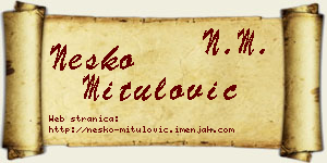 Neško Mitulović vizit kartica